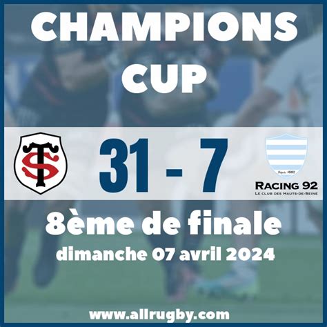 résultat toulouse racing 92